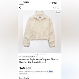 American Eagle Outfitters half zip Sherpa